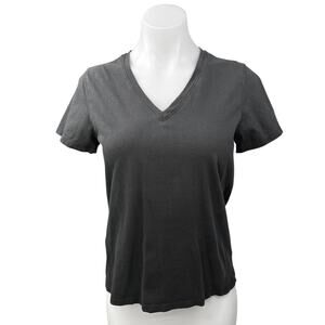 Everlane Women's Black V-neck Short Sleeve Stretch Casual T-Shirt Tee Top Size S